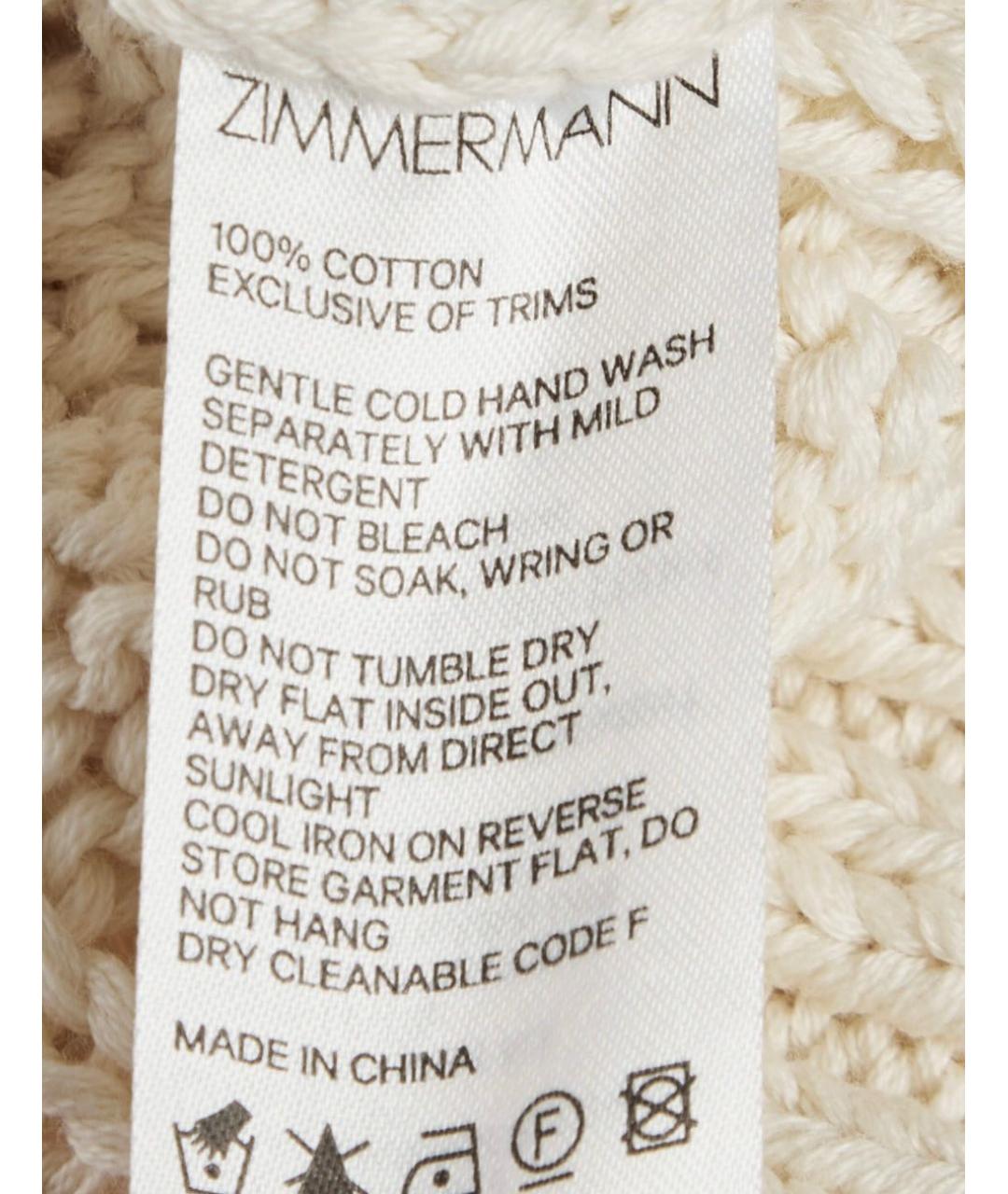 ZIMMERMANN Белый хлопковый джемпер / свитер, фото 4