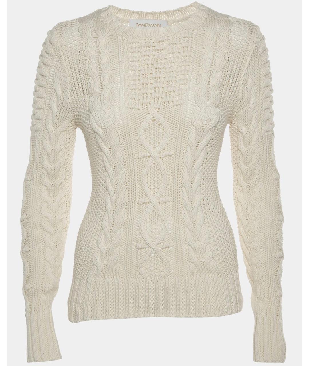 ZIMMERMANN Белый хлопковый джемпер / свитер, фото 5