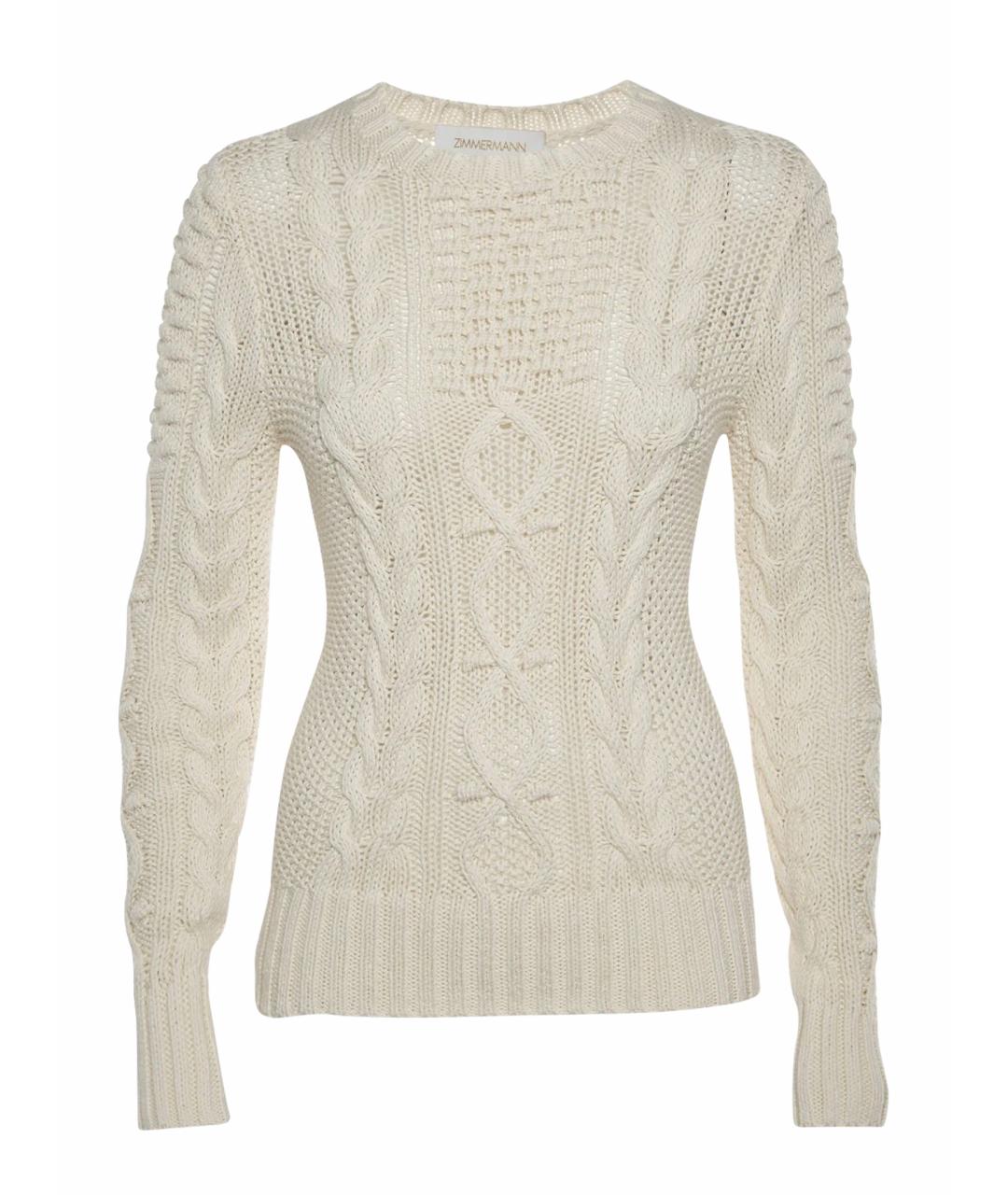 ZIMMERMANN Белый хлопковый джемпер / свитер, фото 1