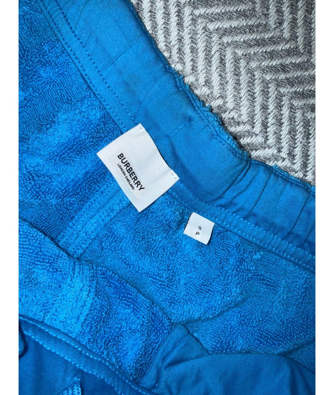 BURBERRY Голубые хлопковые шорты, фото 3