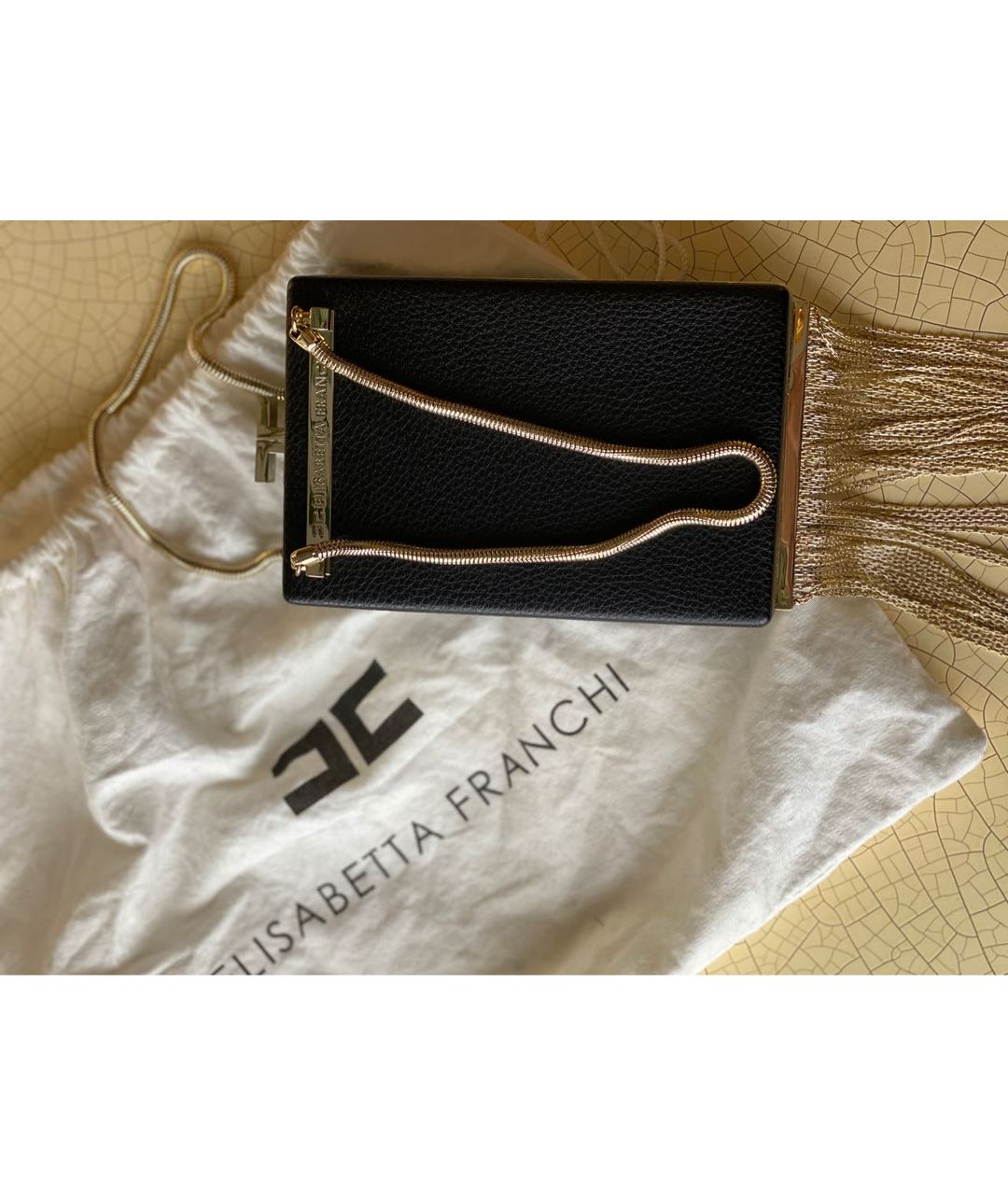 ELISABETTA FRANCHI Черная сумка тоут из искусственной кожи, фото 7