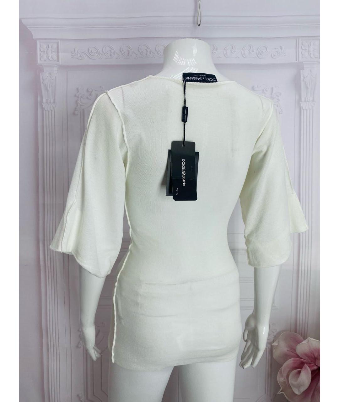 DOLCE&GABBANA Белая хлопковая блузы, фото 6