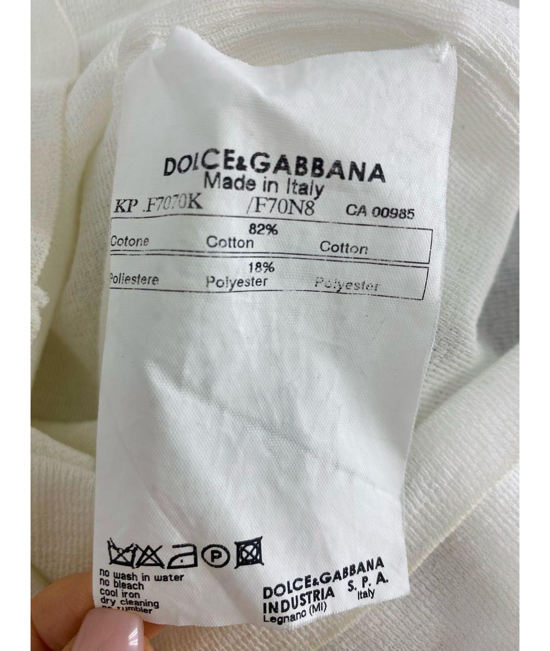 DOLCE&GABBANA Белая хлопковая блузы, фото 7