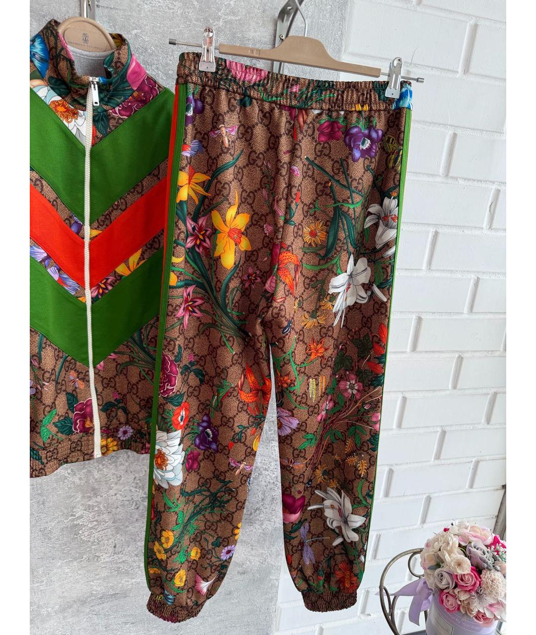 GUCCI Коричневый хлопко-эластановый спортивные костюмы, фото 5