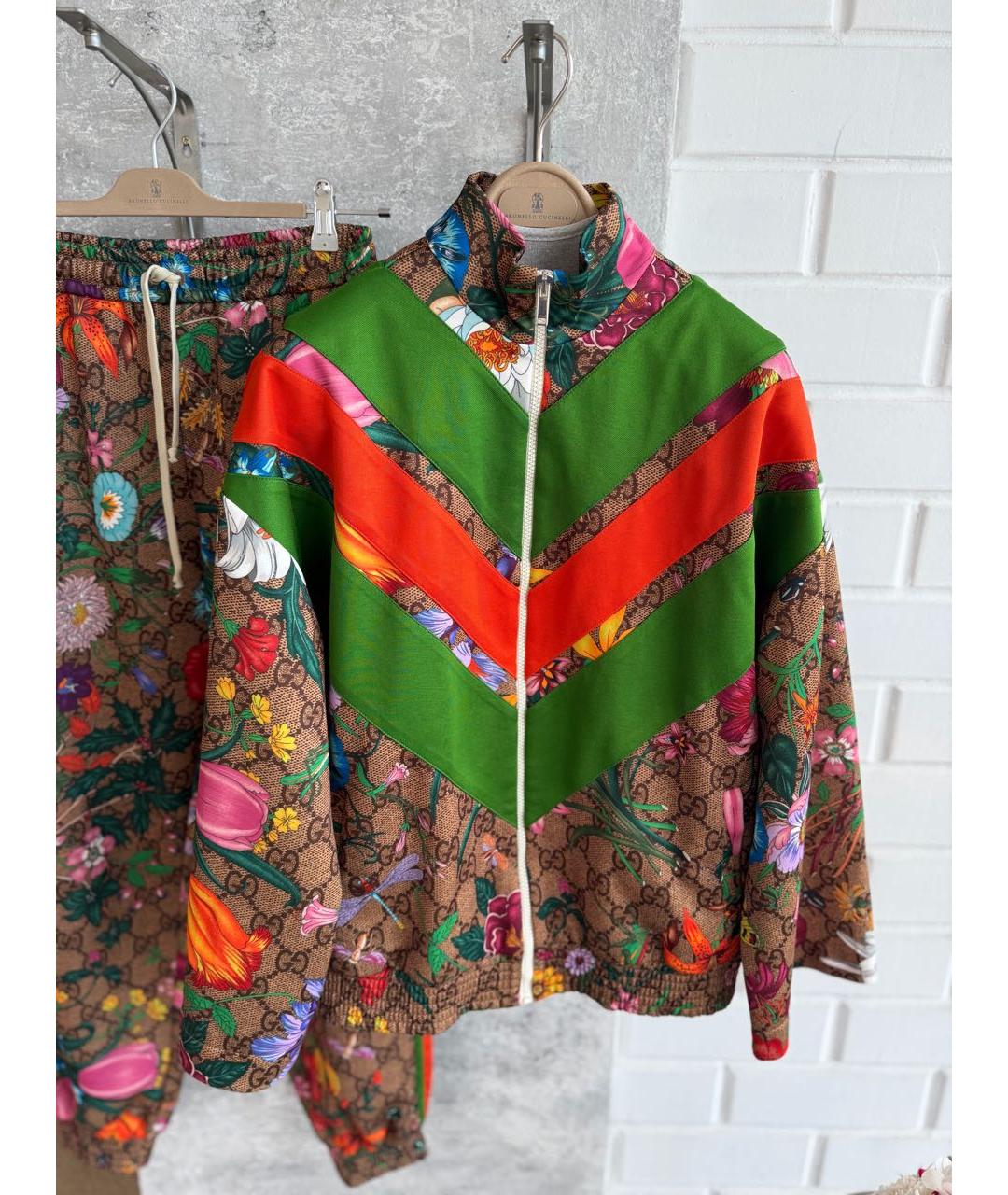 GUCCI Коричневый хлопко-эластановый спортивные костюмы, фото 2