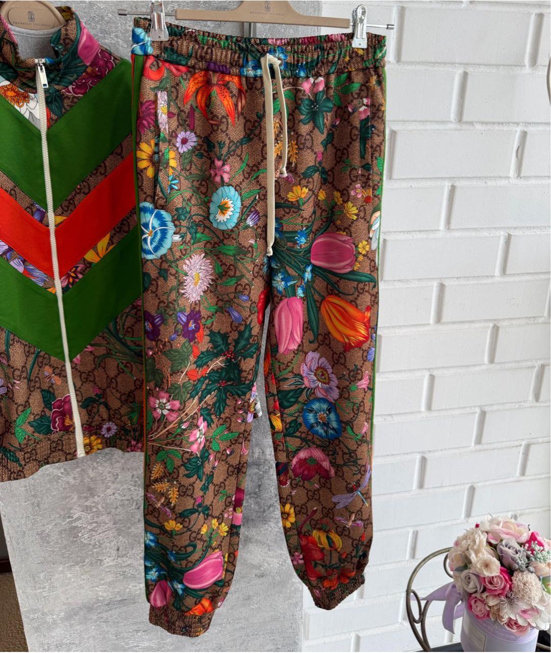 GUCCI Коричневый хлопко-эластановый спортивные костюмы, фото 4