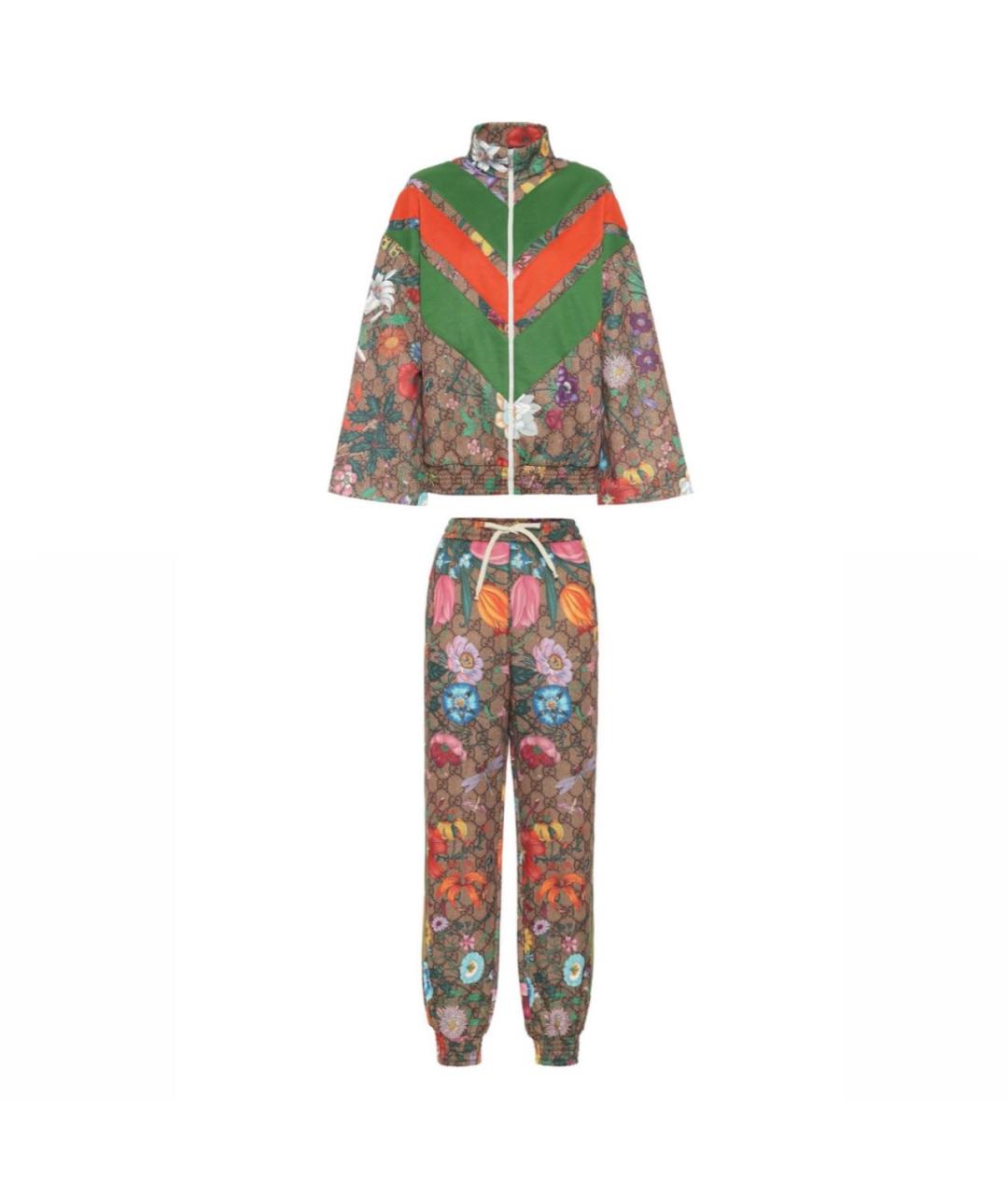 GUCCI Коричневый хлопко-эластановый спортивные костюмы, фото 9