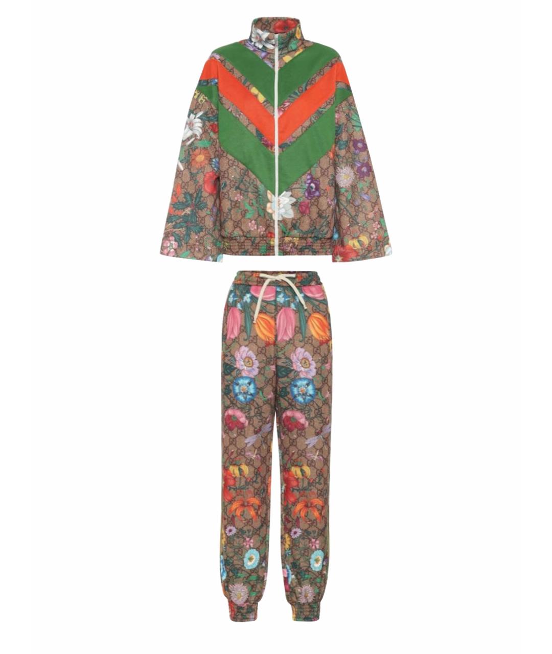 GUCCI Коричневый хлопко-эластановый спортивные костюмы, фото 1