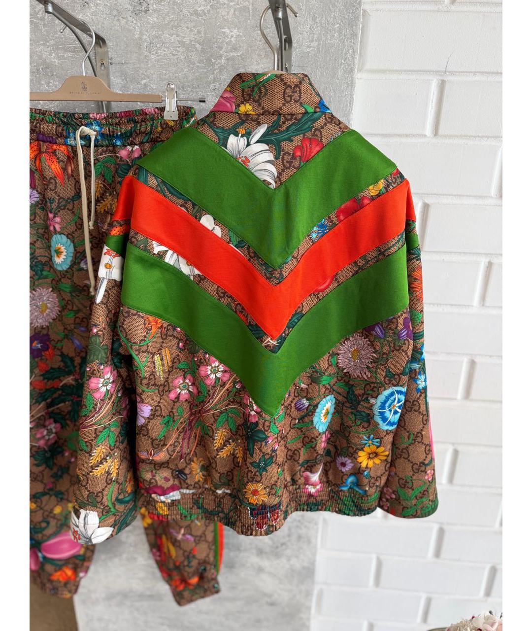 GUCCI Коричневый хлопко-эластановый спортивные костюмы, фото 3