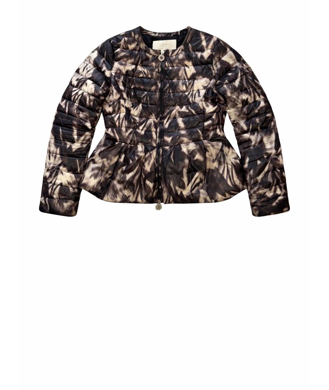 ELISABETTA FRANCHI Коричневый полиэстеровый пуховик, фото 1