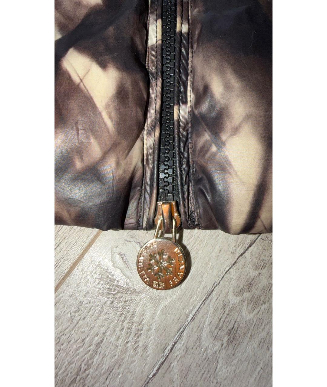 ELISABETTA FRANCHI Коричневый полиэстеровый пуховик, фото 5