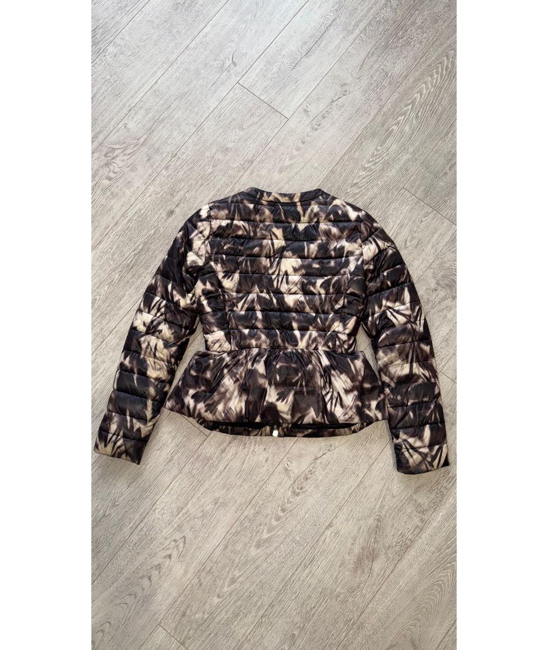 ELISABETTA FRANCHI Коричневый полиэстеровый пуховик, фото 2