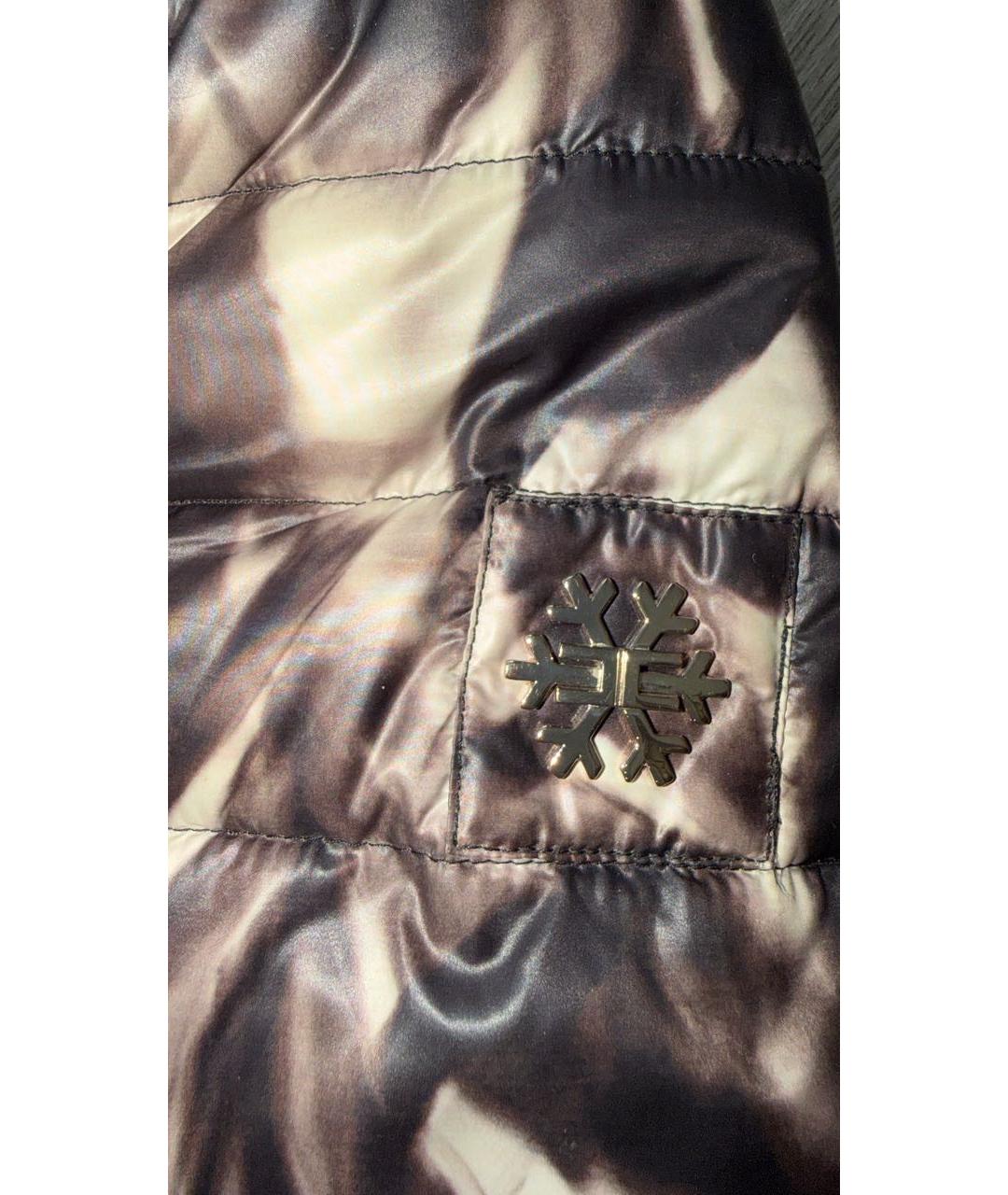 ELISABETTA FRANCHI Коричневый полиэстеровый пуховик, фото 8