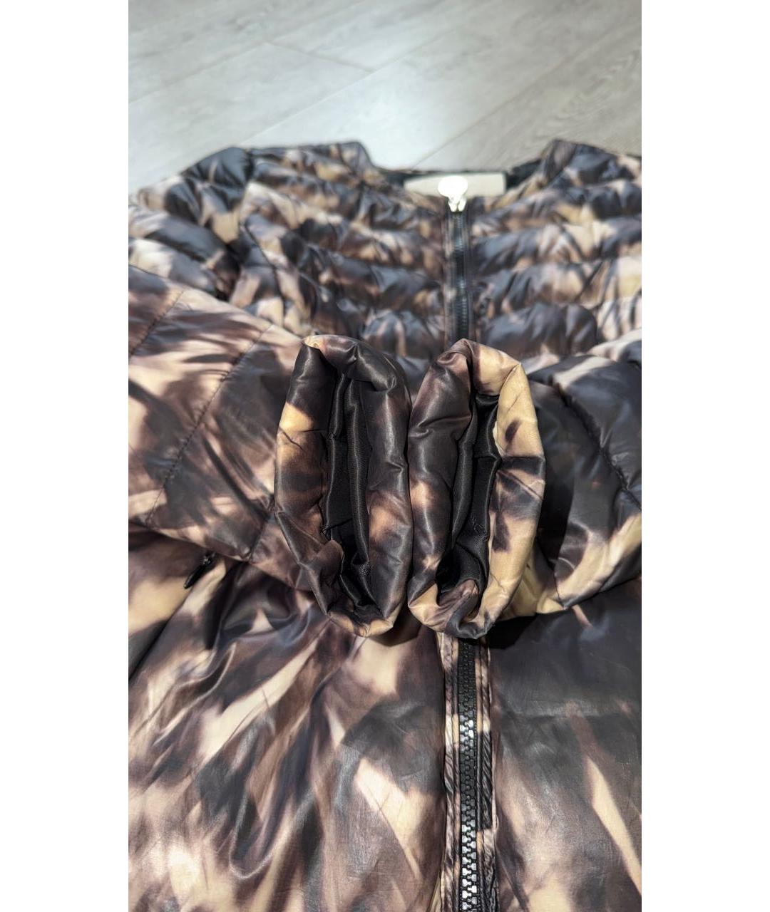 ELISABETTA FRANCHI Коричневый полиэстеровый пуховик, фото 6