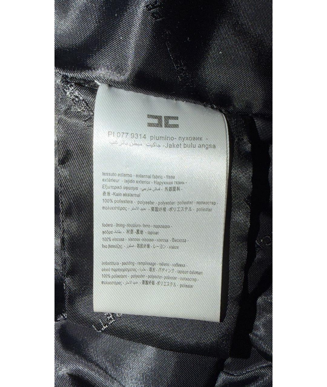 ELISABETTA FRANCHI Коричневый полиэстеровый пуховик, фото 7