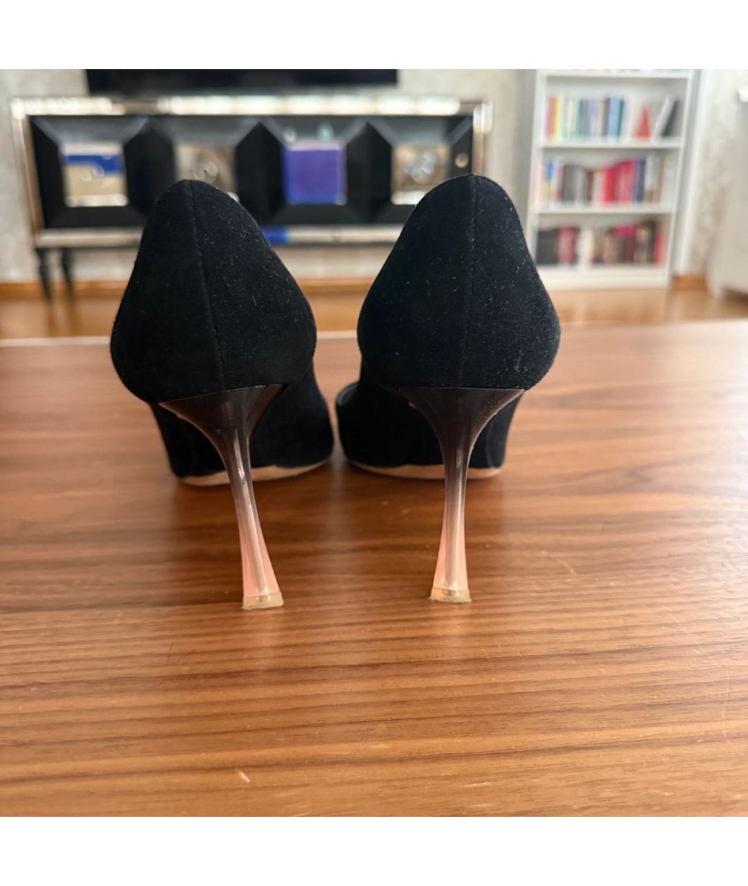 CHRISTIAN DIOR Черные замшевые туфли, фото 4