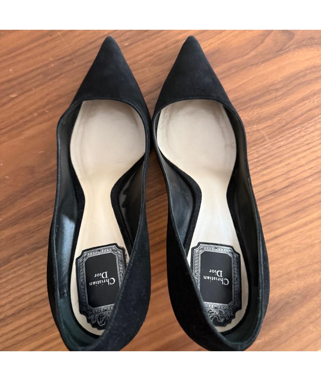 CHRISTIAN DIOR Черные замшевые туфли, фото 3