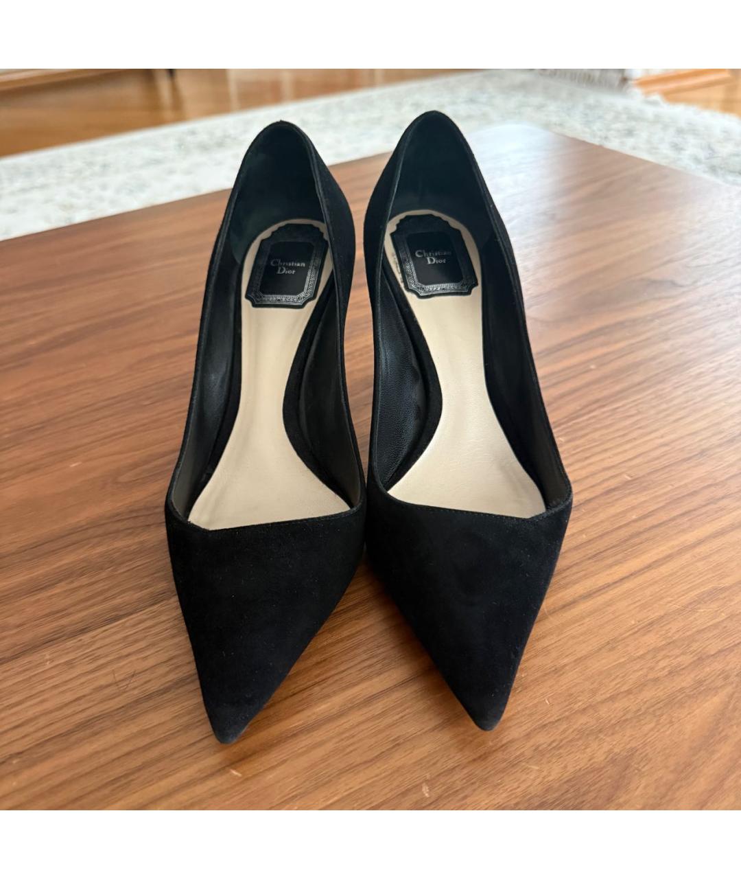 CHRISTIAN DIOR Черные замшевые туфли, фото 2