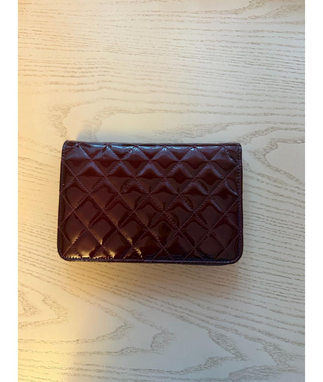 CHANEL Бордовая кожаная сумка через плечо, фото 3