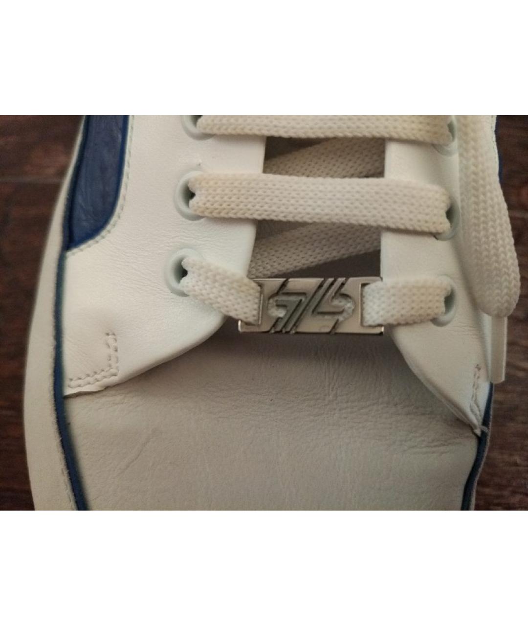 ZILLI Бежевые кожаные высокие кроссовки / кеды, фото 5