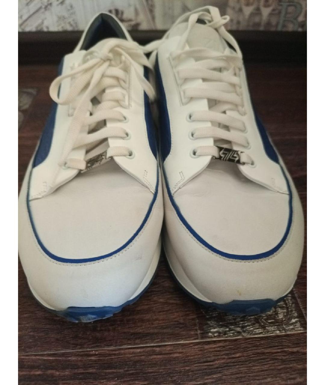 ZILLI Бежевые кожаные высокие кроссовки / кеды, фото 2