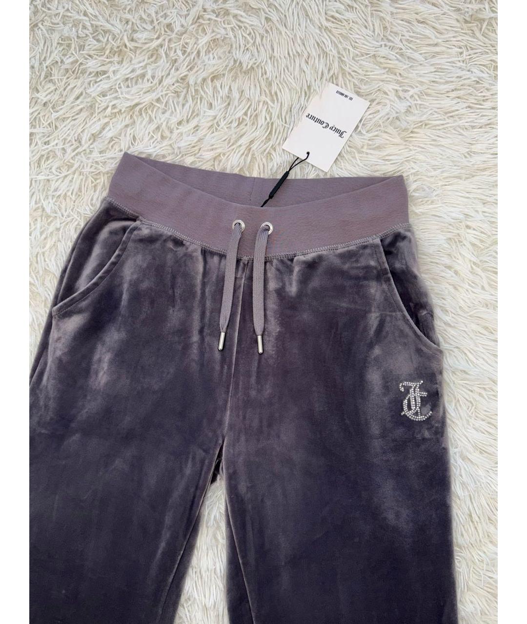 JUICY COUTURE Серые велюровые спортивные брюки и шорты, фото 3