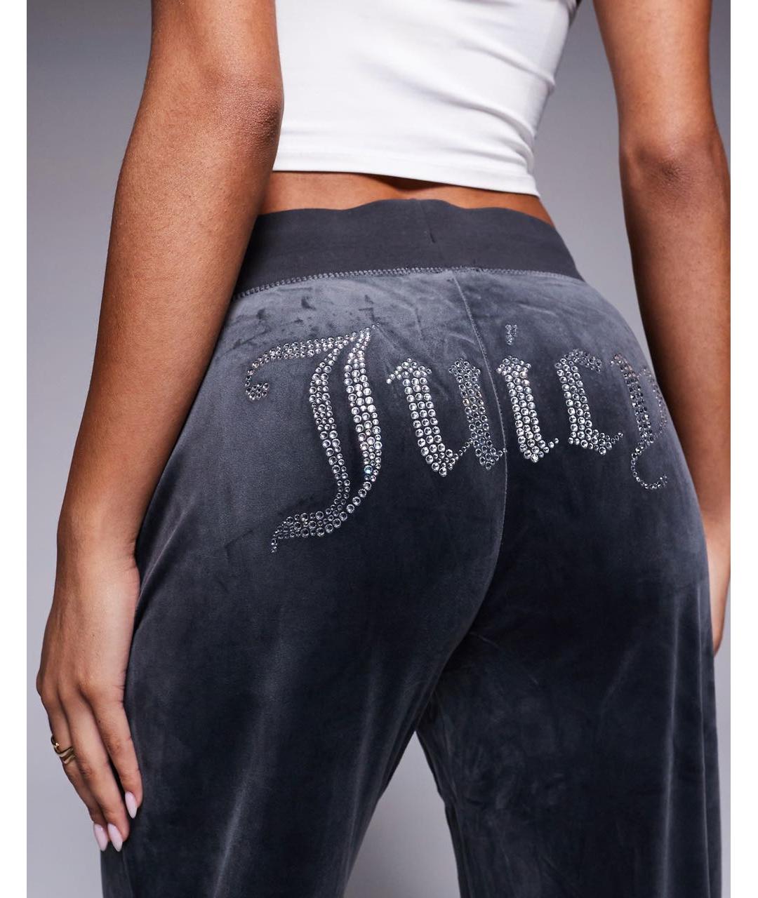 JUICY COUTURE Серые велюровые спортивные брюки и шорты, фото 5
