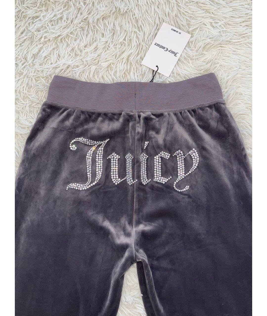 JUICY COUTURE Серые велюровые спортивные брюки и шорты, фото 4