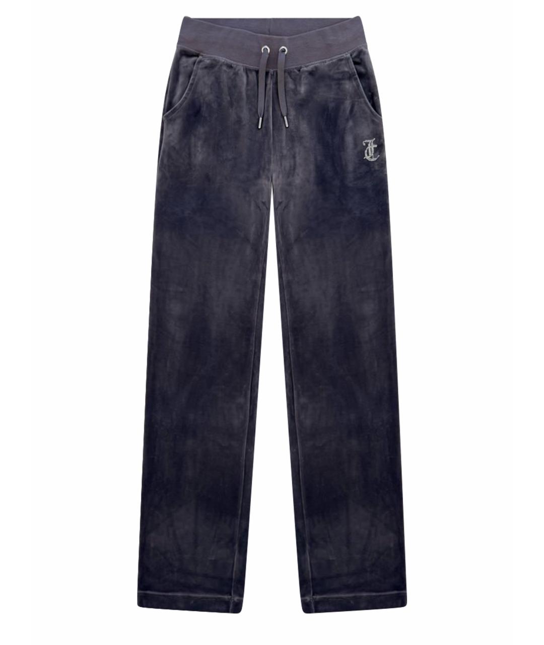 JUICY COUTURE Серые велюровые спортивные брюки и шорты, фото 1