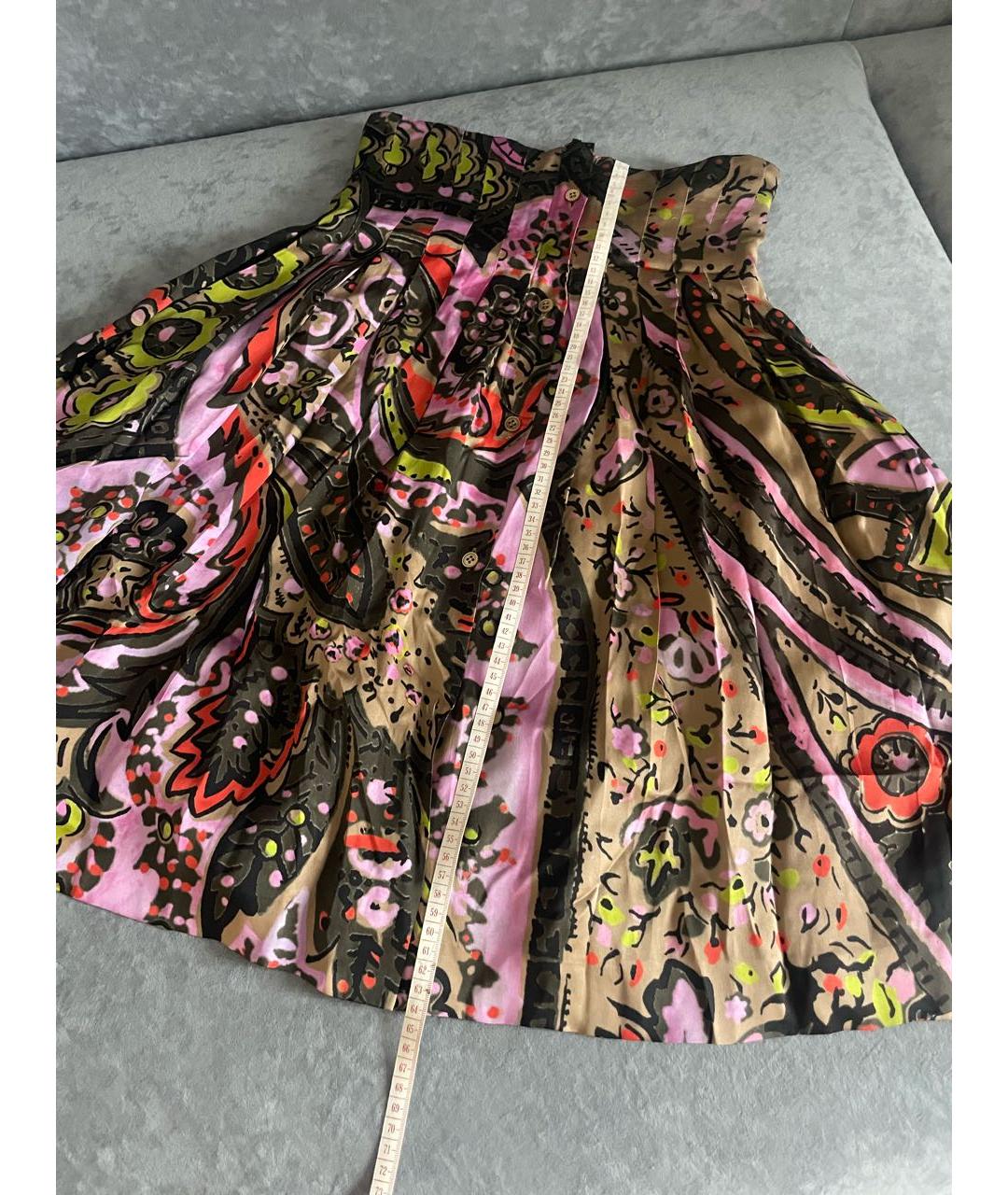 PAUL SMITH Шелковая юбка миди, фото 4