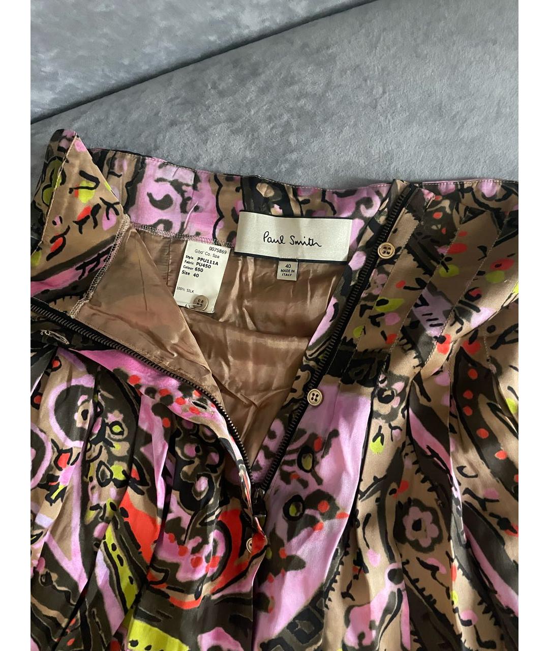 PAUL SMITH Шелковая юбка миди, фото 3