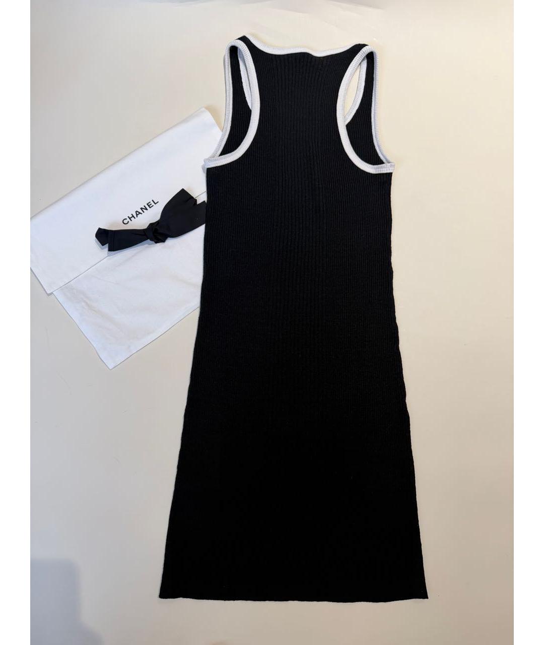CHANEL Черное льняное повседневное платье, фото 2