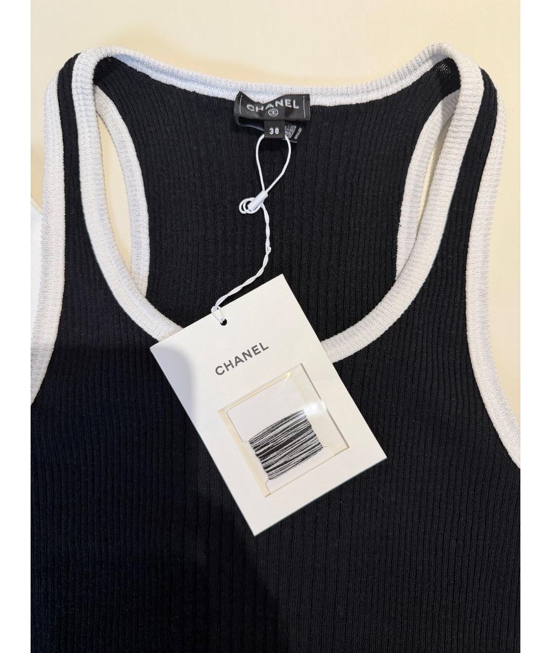 CHANEL Черное льняное повседневное платье, фото 3