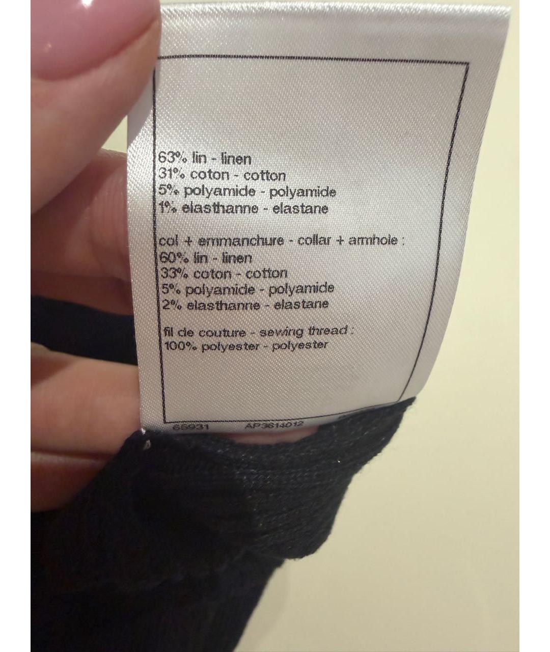 CHANEL Черное льняное повседневное платье, фото 4