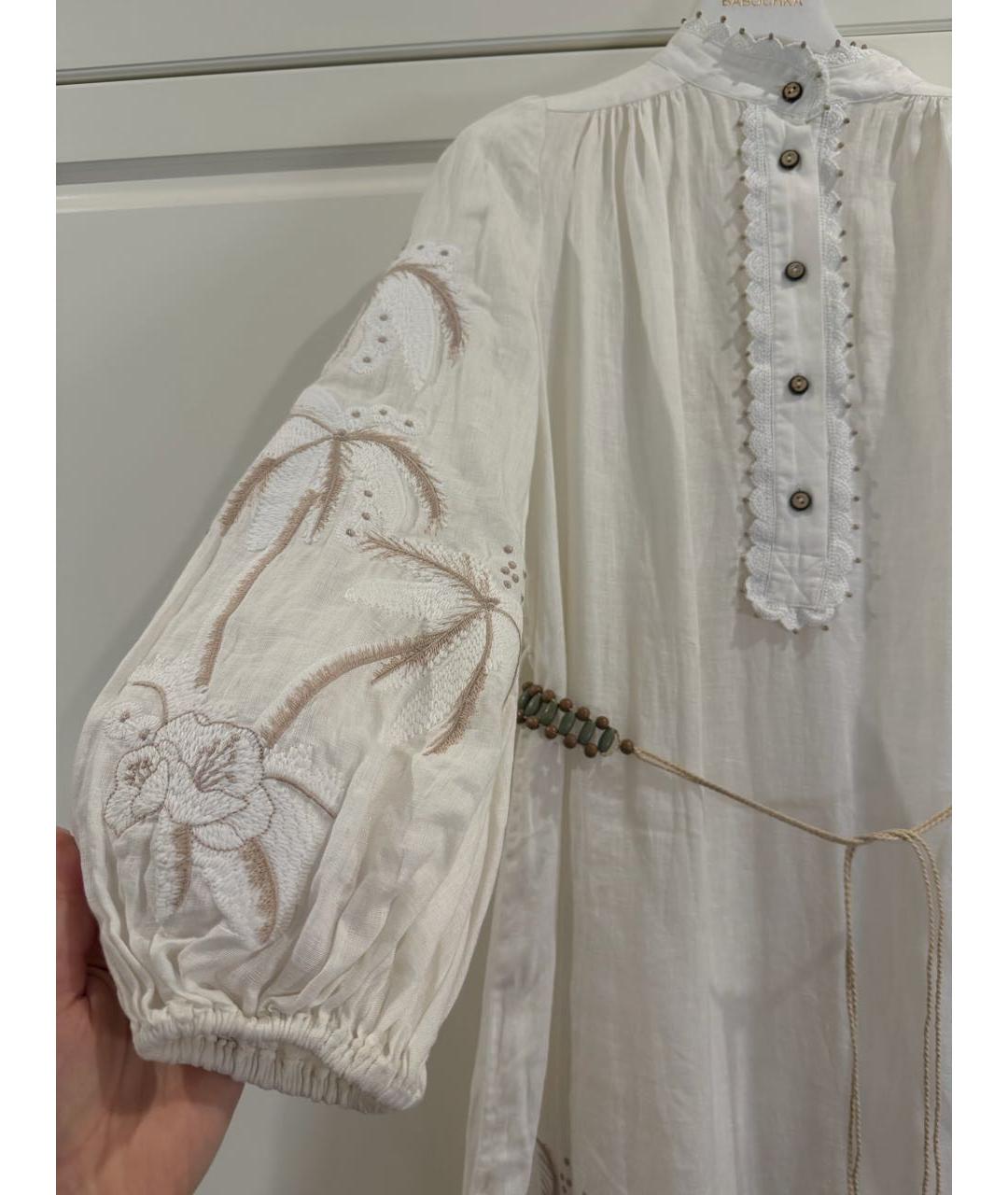 ZIMMERMANN Белое льняное повседневное платье, фото 4