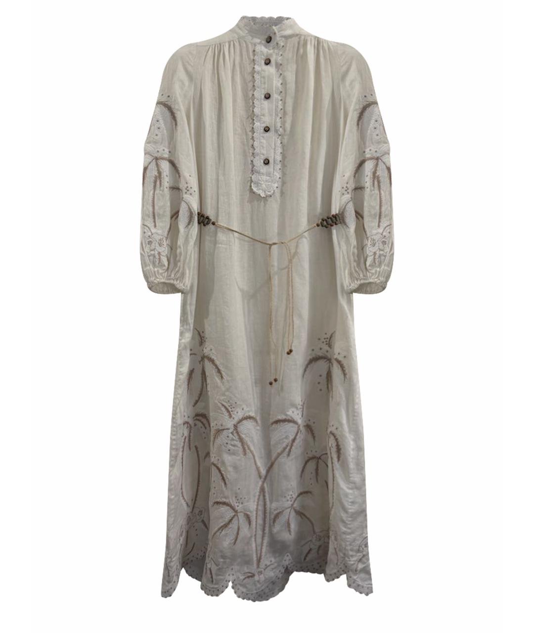 ZIMMERMANN Белое льняное повседневное платье, фото 1