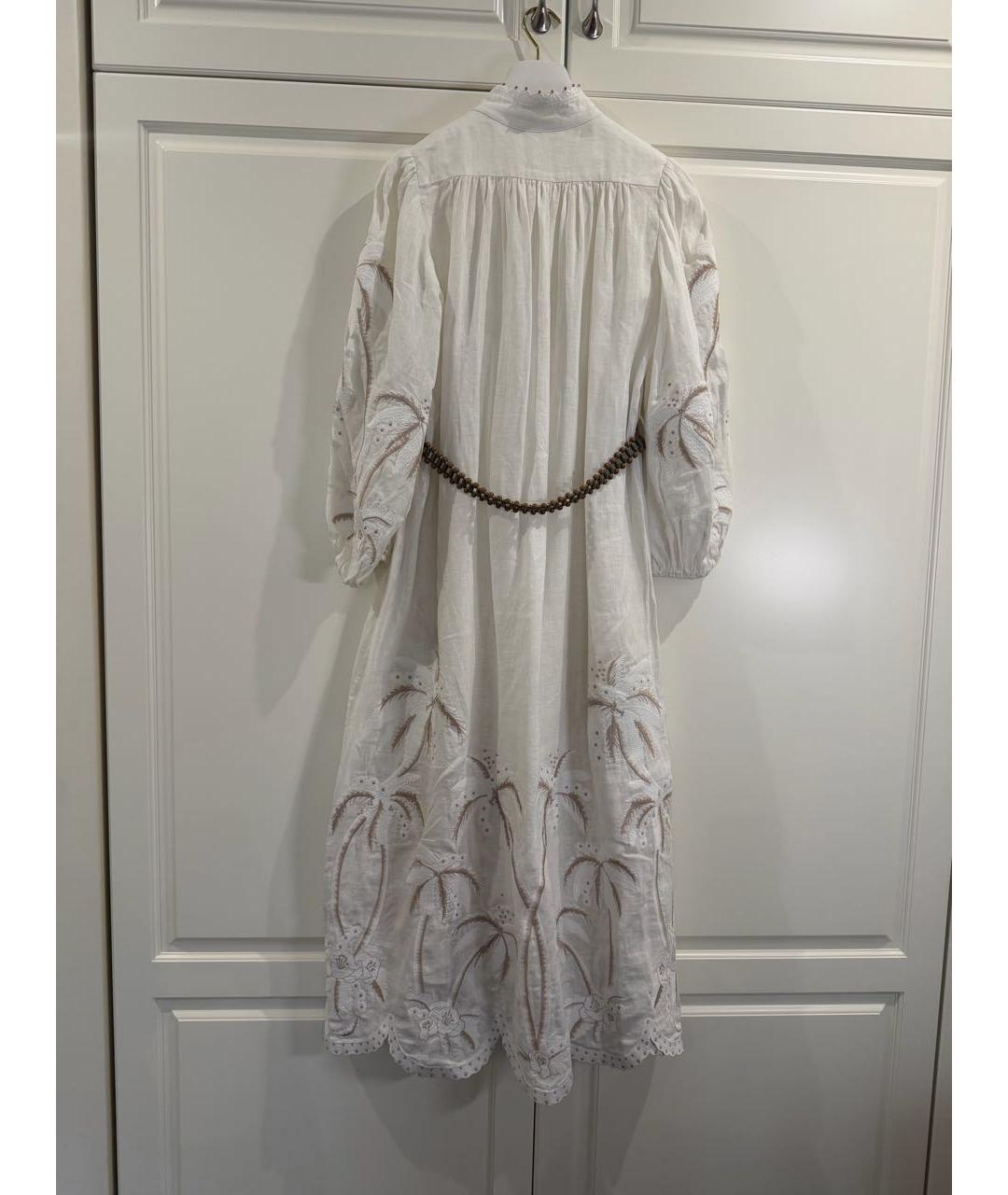 ZIMMERMANN Белое льняное повседневное платье, фото 2