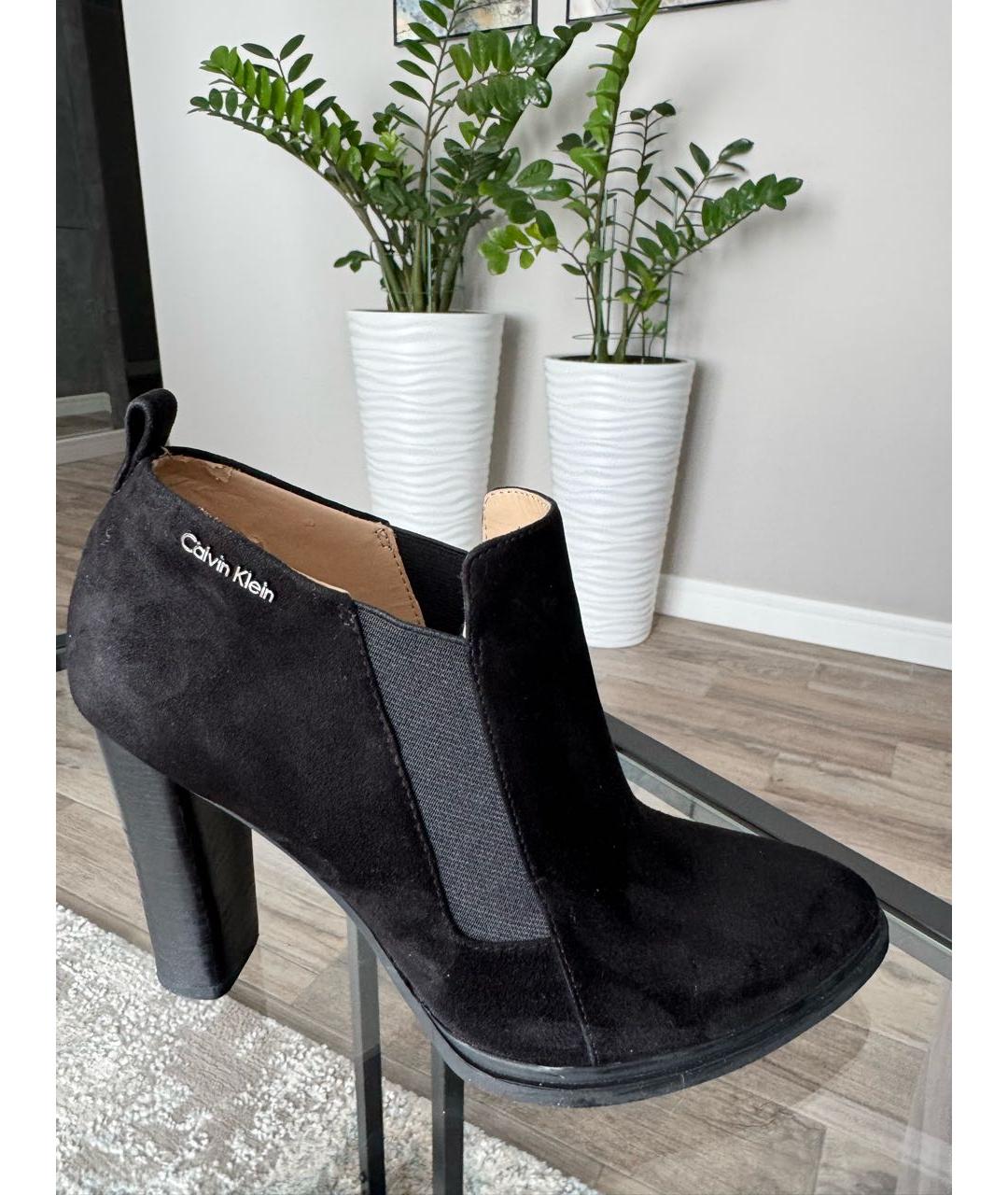 CALVIN KLEIN Черные замшевые ботильоны, фото 6