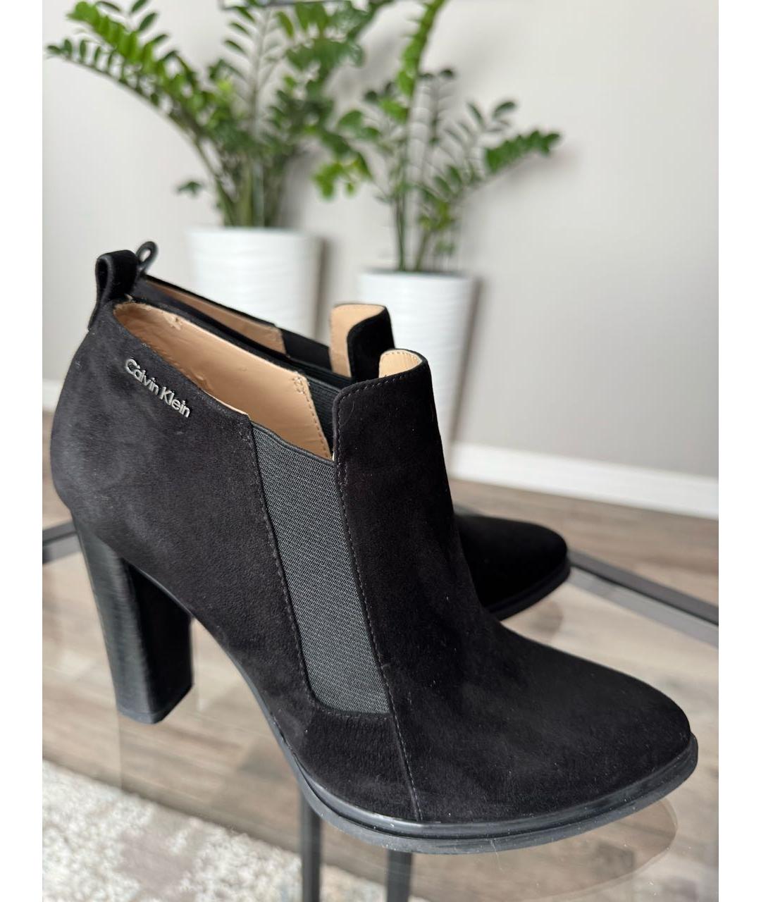 CALVIN KLEIN Черные замшевые ботильоны, фото 2