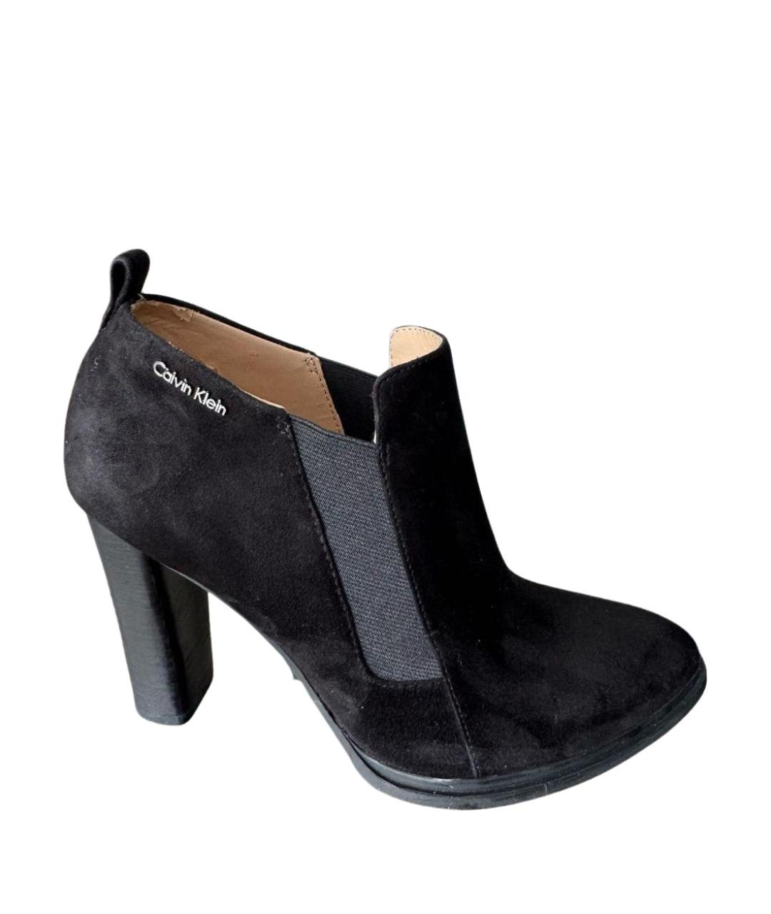 CALVIN KLEIN Черные замшевые ботильоны, фото 1