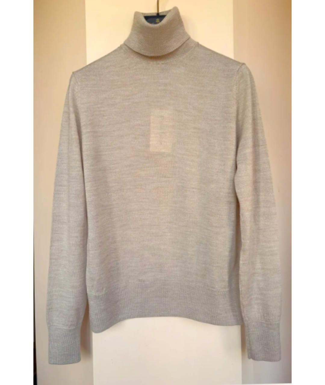 BROOKS Бежевый шерстяной джемпер / свитер, фото 3