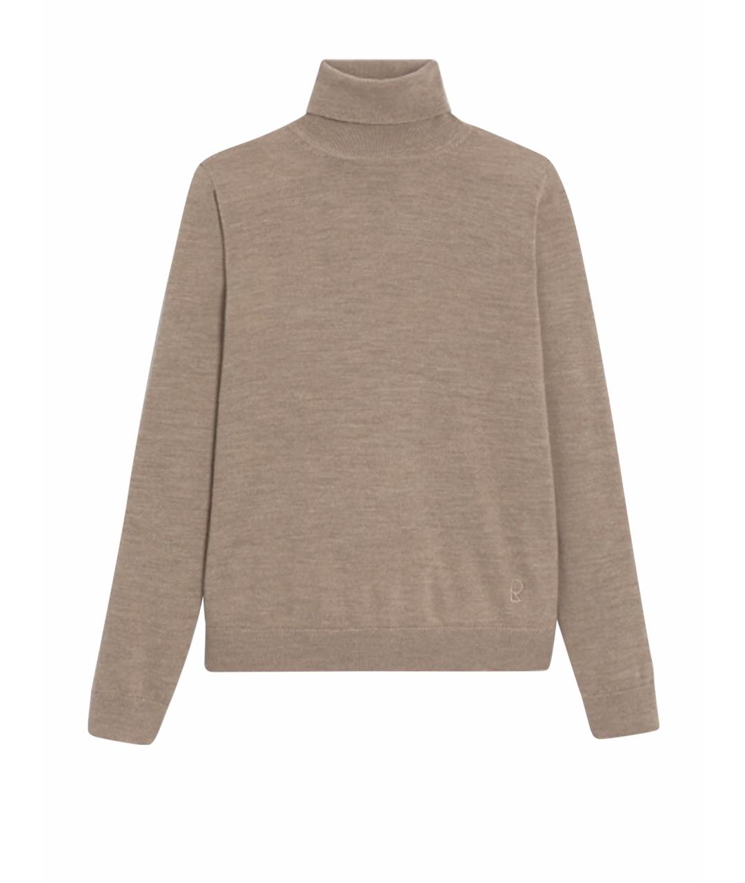 BROOKS Бежевый шерстяной джемпер / свитер, фото 1