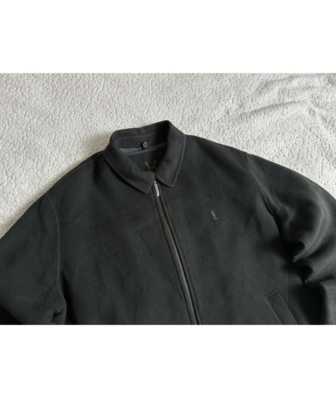 YVES SAINT LAURENT BEAUTY Черная шерстяная куртка, фото 2