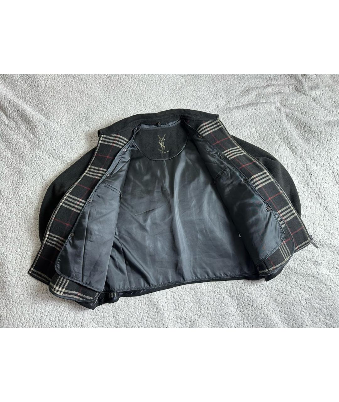 YVES SAINT LAURENT BEAUTY Черная шерстяная куртка, фото 3