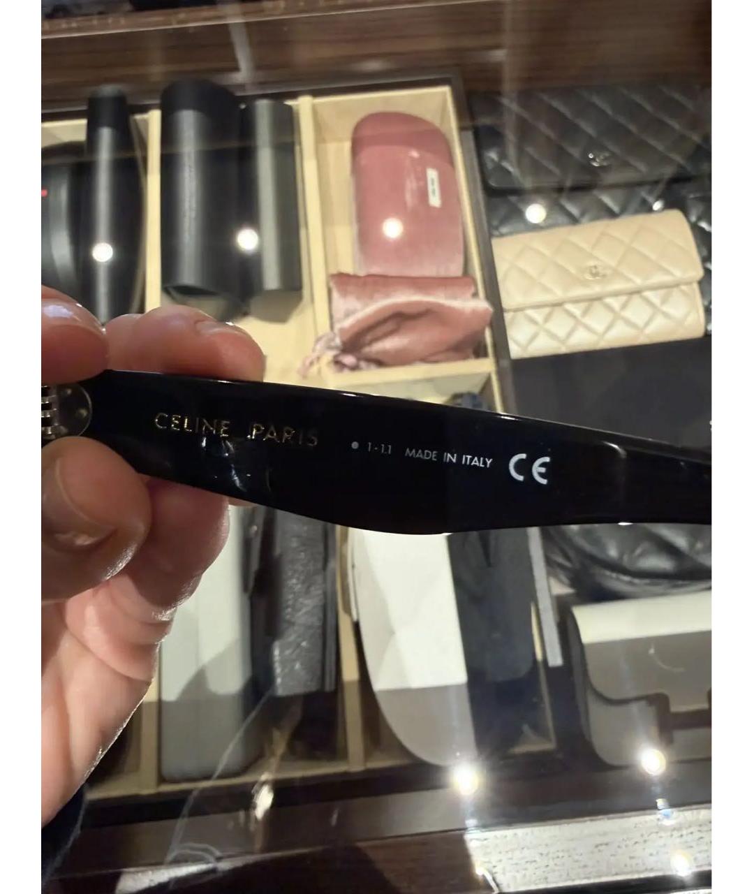 CELINE Черные пластиковые солнцезащитные очки, фото 3