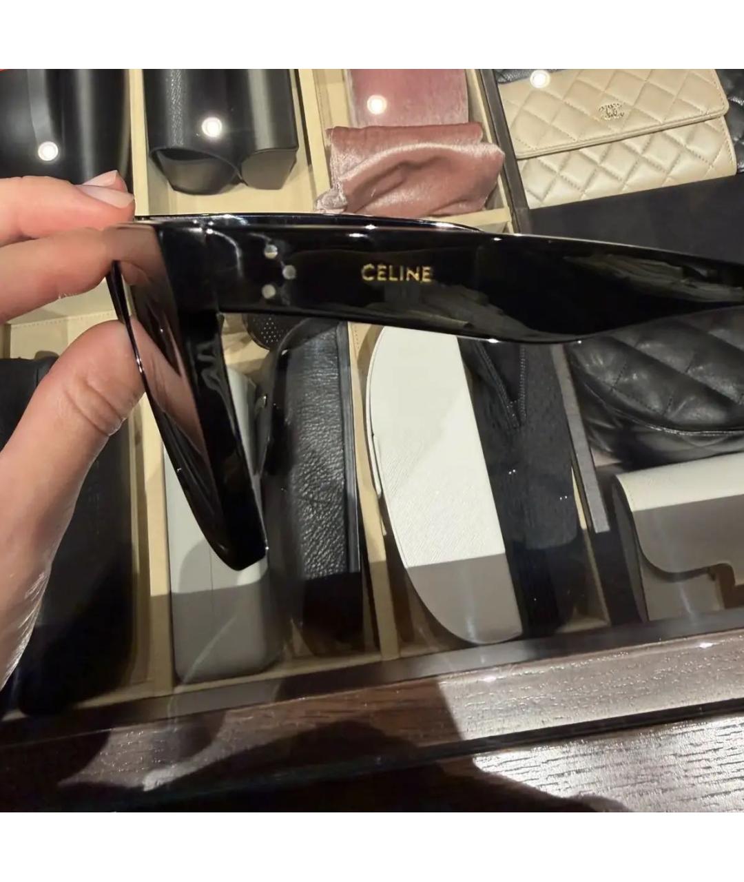 CELINE Черные пластиковые солнцезащитные очки, фото 2