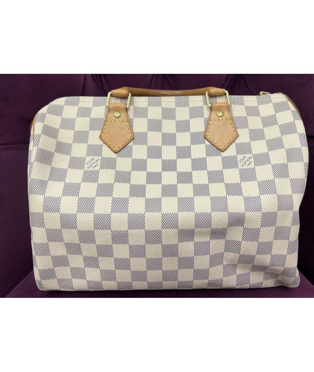 LOUIS VUITTON Бежевая кожаная сумка с короткими ручками, фото 4