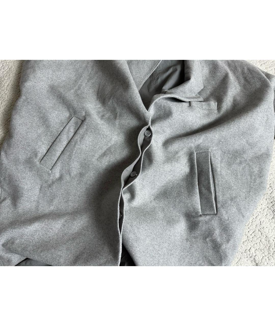 MM6 MAISON MARGIELA Серое шерстяное пальто, фото 5