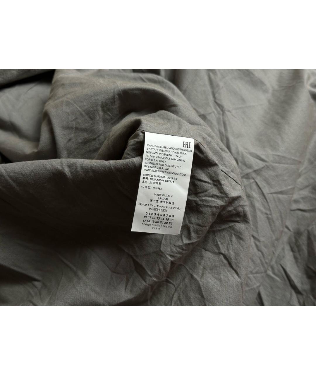 MM6 MAISON MARGIELA Серое шерстяное пальто, фото 6