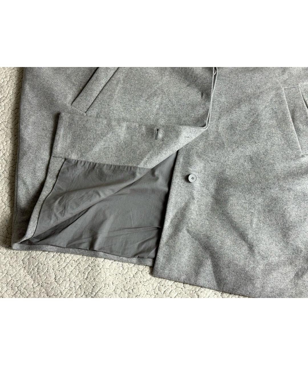 MM6 MAISON MARGIELA Серое шерстяное пальто, фото 4